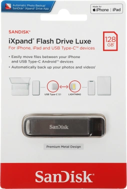 Флеш Диск Sandisk 128GB USB Type-C/Lightning iXpand Luxe