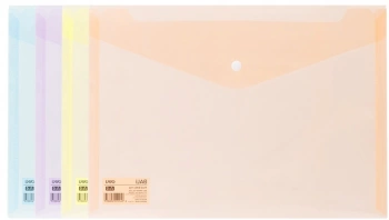 Конверт на кнопке Deli EF766 A4 полипропилен 0.16мм ассорти