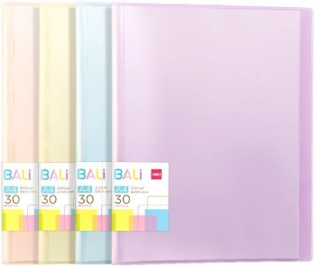 Папка с 30 прозр.вклад. Deli EB033 A4 полипропилен ассорти