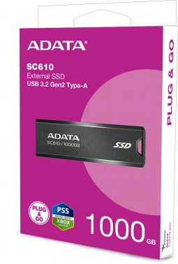 Накопитель SSD A-Data USB3.1 1TB SC610-1000G-CBK/RD SC610