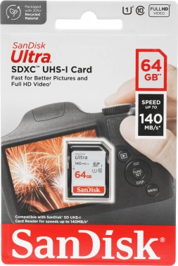 Флеш карта SDXC 64GB Sandisk  SDSDUNB-064G-GN6IN
