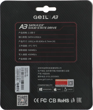 Накопитель SSD Geil SATA-III 1TB A3FD16I1TBG
