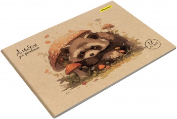 Альбом для рисования Silwerhof 12л. A4 Акварель на крафте 4диз. мел.картон скрепка (упак.:4шт)