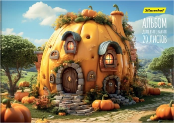 Альбом для рисования Silwerhof 20л. A4 Сказочный мир 4диз. мел.картон скрепка (упак.:4шт)