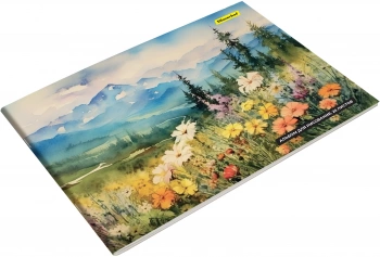 Альбом для рисования Silwerhof 20л. A4 Акварельные пейзажи 4диз. мел.картон скрепка (упак.:4шт)