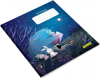 Набор тетрадей Silwerhof 18л. клет. A5 Лесные друзья 4диз. мел.карт. вод.лак скрепка (упак.:4шт)