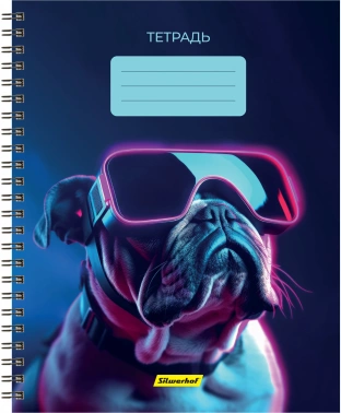Набор тетрадей Silwerhof 48л. клет. A5 Неоновые животные в очках 3диз. мел.карт. гребень (упак.:3шт)