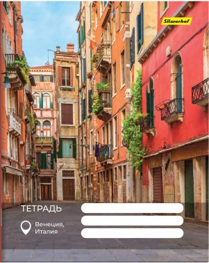 Набор тетрадей Silwerhof 48л. клет. A5 Улицы Мира 4диз. мел.карт. вод.лак скрепка (упак.:4шт)