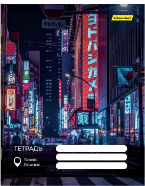 Набор тетрадей Silwerhof 48л. клет. A5 Улицы Мира 4диз. мел.карт. вод.лак скрепка (упак.:4шт)