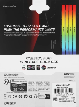 Память DDR4 32GB 3600MHz Kingston  KF436C18RB2A/32