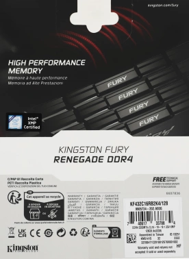 Память DDR4 4x32GB 3200MHz Kingston  KF432C16RB2K4/128