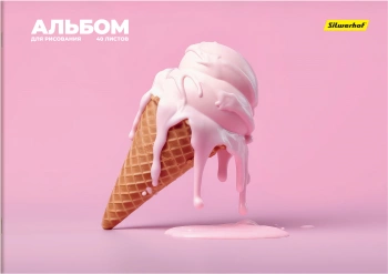 Альбом для рисования Silwerhof 40л. A4 Нежность 2диз. мел.картон скрепка (упак.:2шт)