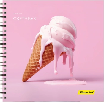 Скетчпад Silwerhof 20л. 190x190мм Нежность 4диз. гребень