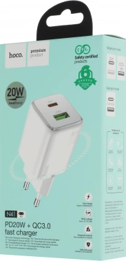 Сетевое зар./устр. Hoco  N41 Almighty White