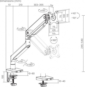 Кронштейн для мониторов Ultramounts UM730