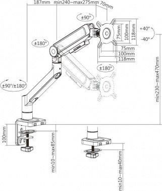 Кронштейн для мониторов Ultramounts UM732W