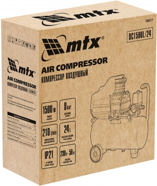 Компрессор поршневой MTX DC1500L/24