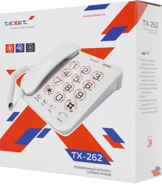 Телефон проводной Texet TX-262