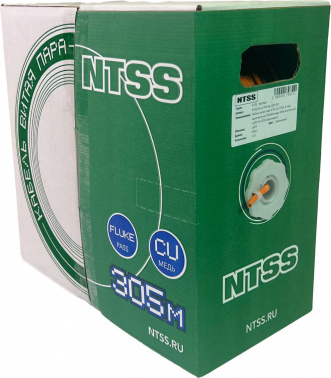 Кабель информационный NTSS NTSS-IN-UTP4-5E-LSZH-OR кат.5E UTP 4 пары 24AWG LSZH внутренний 305м оранжевый