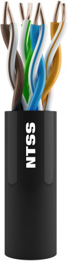 Кабель информационный NTSS NTSS-OUT-UTP4-5Е-PE-BL кат.5E UTP 4 пары 24AWG PE внешний 305м черный
