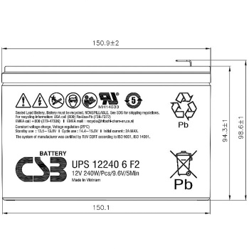 Батарея для ИБП CSB UPS122406 F2