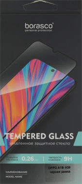 Защитное стекло для экрана BoraSCO прозрачный для Oppo A18/A38 2.5D антиблик. 1шт. (72507)