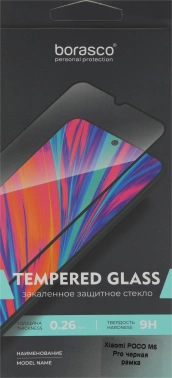 Защитное стекло для экрана BoraSCO прозрачный для Xiaomi Poco M6 Pro 2.5D антиблик. 1шт. (73013)