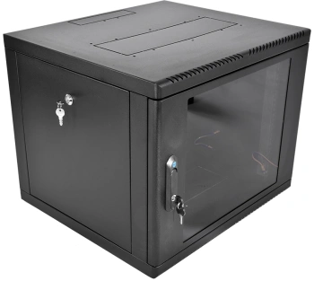 Шкаф коммутационный ЦМО (ШРН-М-9.500-9005) настенный 9U 600x520мм пер.дв.стекл 130кг черный 456мм 19.35кг 180град. 480мм IP20 сталь