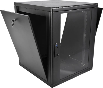 Шкаф коммутационный ЦМО (ШРН-М-12.500-9005) настенный 12U 600x520мм пер.дв.стекл 130кг черный 456мм 21.6кг 180град. 610мм IP20 сталь