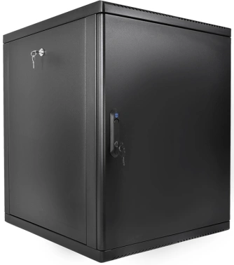 Шкаф коммутационный ЦМО (ШРН-М-12.500.1-9005) настенный 12U 600x456мм пер.дв.металл 130кг черный 456мм 20.9кг 180град. 610мм IP20 сталь
