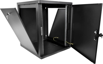 Шкаф коммутационный ЦМО (ШРН-М-12.500.1-9005) настенный 12U 600x456мм пер.дв.металл 130кг черный 456мм 20.9кг 180град. 610мм IP20 сталь