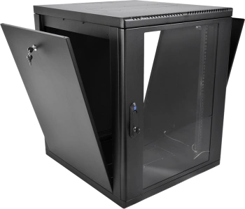 Шкаф коммутационный ЦМО (ШРН-М-12.650-9005) настенный 12U 600x650мм пер.дв.стекл 120кг черный 581мм 25.1кг 180град. 610мм IP20 металл