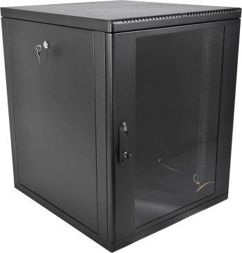 Шкаф коммутационный ЦМО (ШРН-М-15.650-9005) настенный 15U 600x650мм пер.дв.стекл 85кг черный 581мм 28.2кг 180град. 745мм IP20 сталь