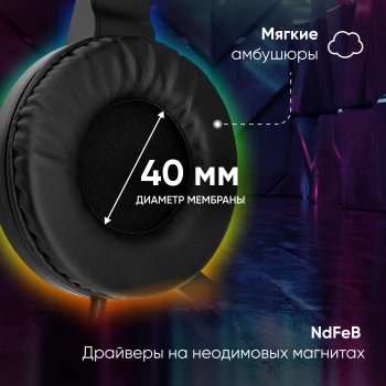 Наушники с микрофоном Оклик HS-L315G
