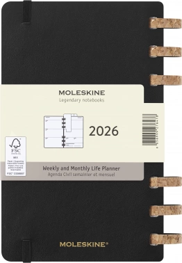 Еженедельник Moleskine SPIRAL Large 130х210мм PP 200стр. спираль черный