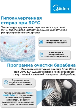 Стиральная машина Midea MF200D80WBS/W-RU