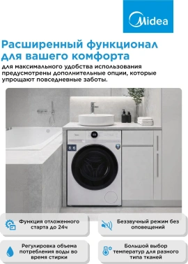 Стиральная машина Midea MF200D80WBS/W-RU