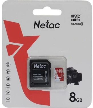 Флеш карта microSDHC 8GB Netac  NT02P500ECO-008G-R