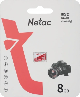Флеш карта microSDHC 8GB Netac  NT02P500ECO-008G-S