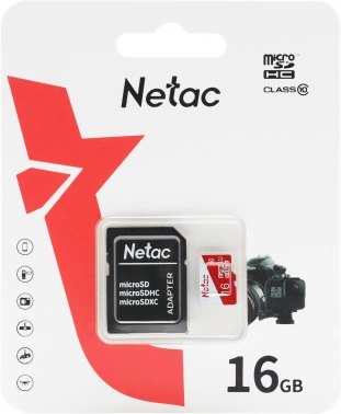 Флеш карта microSDHC 16GB Netac  NT02P500ECO-016G-R