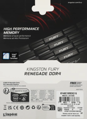 Память DDR4 2x8GB 4800MHz Kingston  KF448C19RB2K2/16