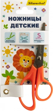 Ножницы Silwerhof Create детские 125мм ручки пластиковые асим. нержавеющая сталь оранжевый