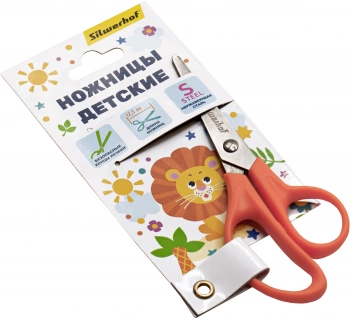 Ножницы Silwerhof Create детские 125мм ручки пластиковые асим. нержавеющая сталь оранжевый