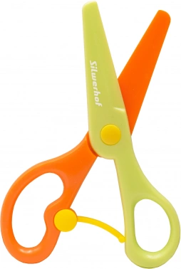 Ножницы Silwerhof детские 130мм ручки пластиковые асим. пластик салатовый/оранжевый
