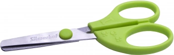 Ножницы для левшей Silwerhof детские 130мм ручки пластиковые асим. нержавеющая сталь зеленый