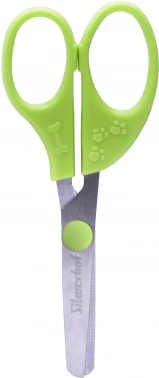 Ножницы для левшей Silwerhof детские 130мм ручки пластиковые асим. нержавеющая сталь зеленый