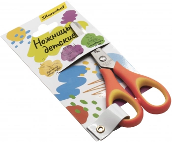 Ножницы Silwerhof детские 130мм ручки пластиковые нержавеющая сталь оранжевый/желтый