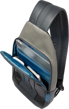 Рюкзак слинг мужской Piquadro Urban CA6540UB00/NGR черный/серый кожа