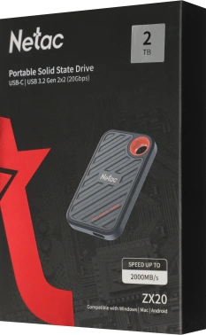 Накопитель SSD Netac USB-C 2TB NT01ZX20-002T-32BL