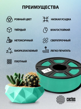Пластик для принтера 3D Cactus CS-3D-PLA-1KG-DARKGN